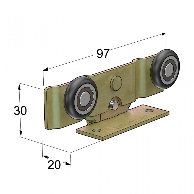UPPER CORNER ROLLER / DOUBLE m.025 SLIDING DOOR SYSTEM m.025 - 20 έως 40kg / DOOR